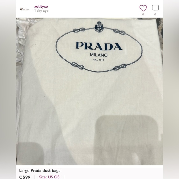 Reposhing Prada dust bag - Picture 2 of 2